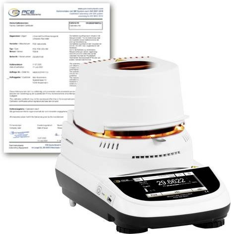 PCE Instruments Feuchtebestimmer PCE-MA 60XT-ICA in Weiß mit ISO-Zertifikat bis 160°C und Live-Grafik - Bild 1