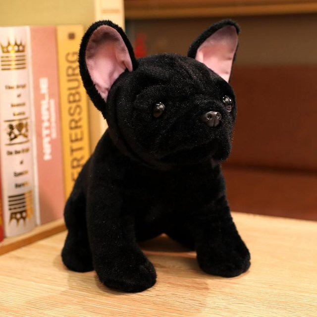 Yiran Health & Beauty Bulldog Plüschtier, Schwarz, Grau, 28cm - Bild 1