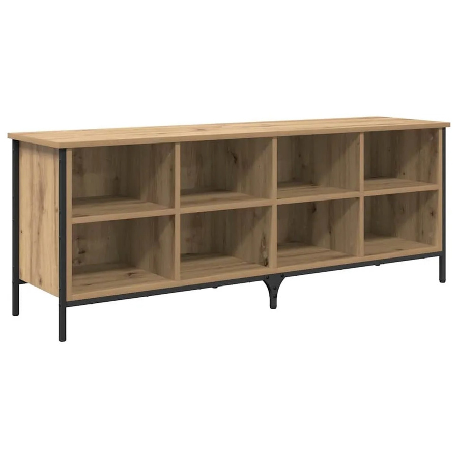vidaXL Schuhschrank mit Regal in Artisan-Eiche und brauner Farbe, B/T/H: 131 x 35 x 50 cm - Bild 2