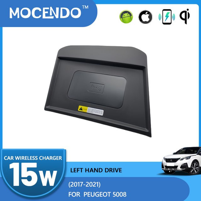 MOCENDO Wireless Car Charger 15W Handyhalter für Peugeot 5008 2017-2021 Schwarz - Bild 1