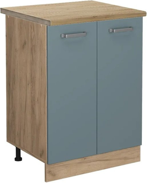 Vicco Küchenunterschrank R-Line Blau-Grau/Goldkraft Eiche, B/T/H: 60 x 60 x 81,6 cm - Bild 1