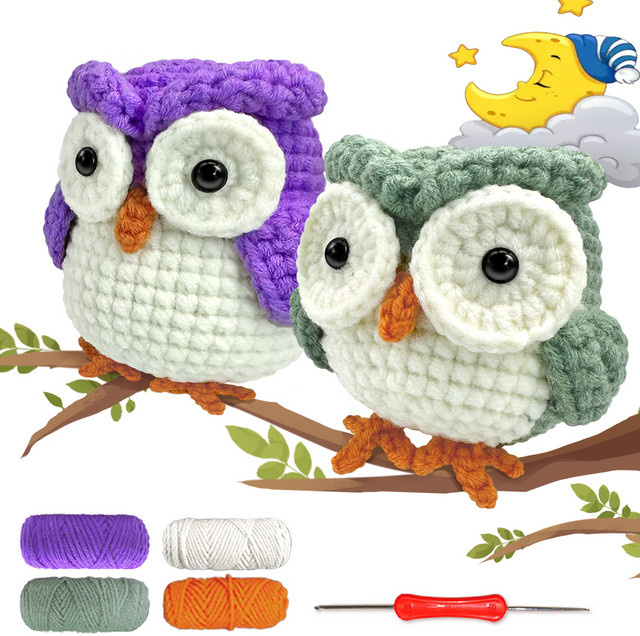YAMAXIN DIY-Häkel-Set für Anfänger mit Eulen-Thema in Multicolour - Bild 1
