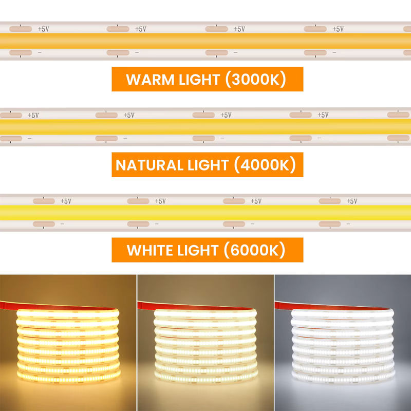 HEGEHE USB-COB-LED-Streifenlicht IP68 wasserdicht, dimmbar, weiß, Breite: 10 mm - Bild 4