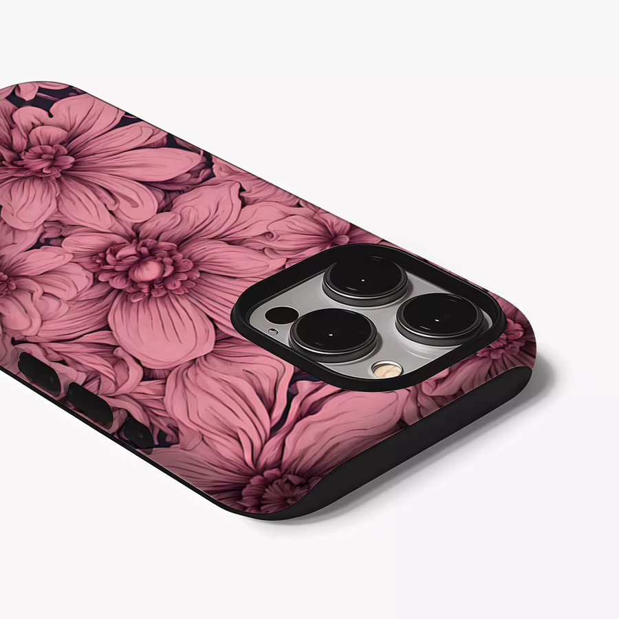 Potdemiel Handyhülle Blush Dahlia Tide für iPhone 17 16 15 14 13 12 11 Pro Max Plus mit doppelschichtiger Rückseite in Pink - Bild 3