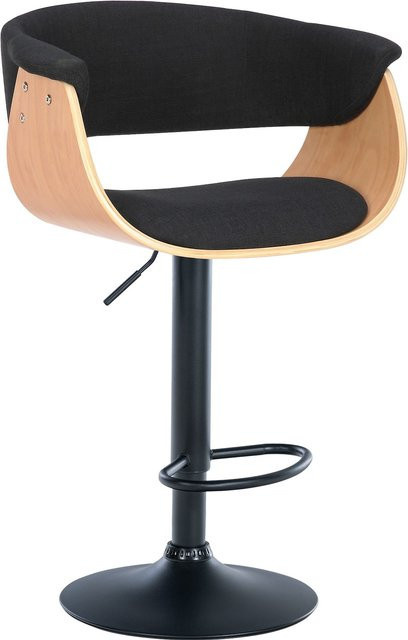 CLP Barhocker Vestal mit Holzsitz, Armlehnen und höhenverstellbarem Metallgestell - Bild 1
