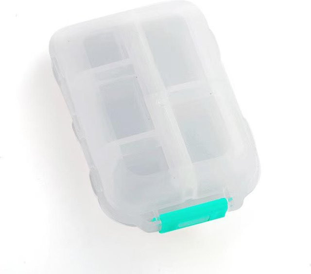 GlowEssence Tragbare doppellagige Pillendose mit 10 Fächern in Weiß Transparent, B/T/H: 9,6 x 6,4 x 3,1 cm - Bild 1