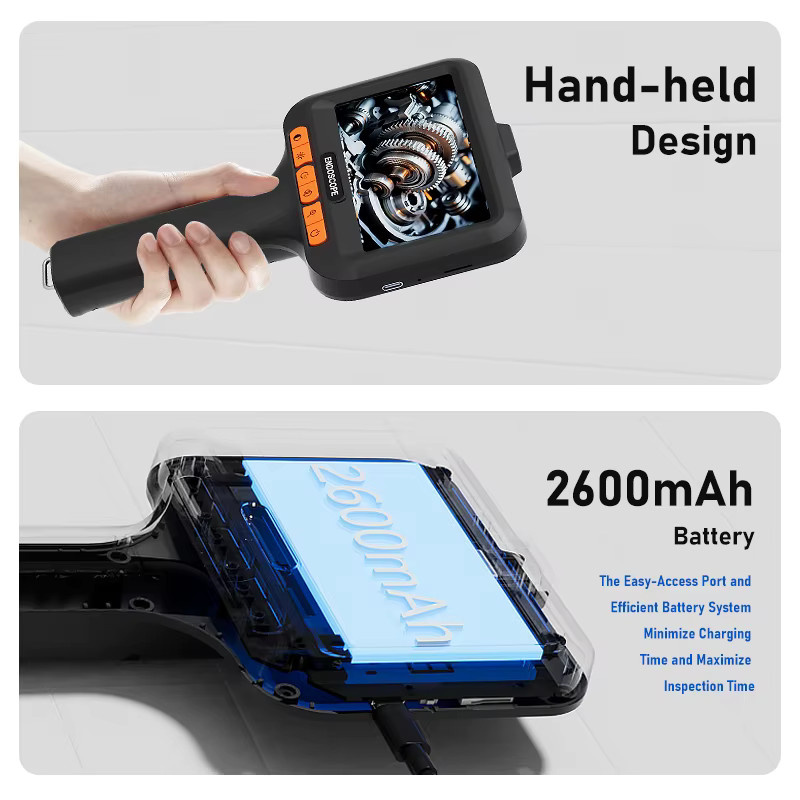 ENWOR Endoskop Kamera mit 4,3 Zoll IPS Bildschirm, 8mm Single Dual Objektiv, wasserdichte USB Sonde in Schwarz - Bild 4