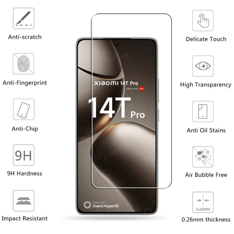 Xiaomi Full Glue Glas Schutzfolie für Xiaomi 14T und Xiaomi 14T Pro mit Kameraobjektiv-Schutz, transparent - Bild 2