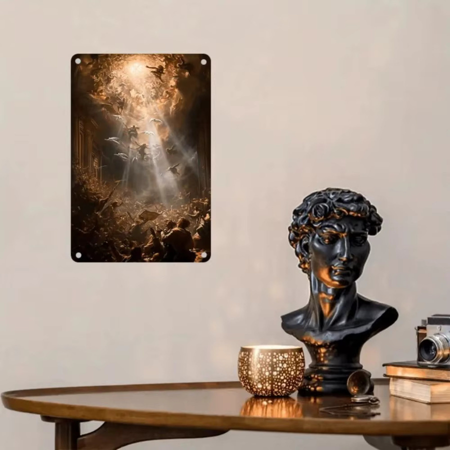 CIFBUY Vintage Metall-Engel Wandskulptur in Braun als religiöse Dekoration - Bild 4