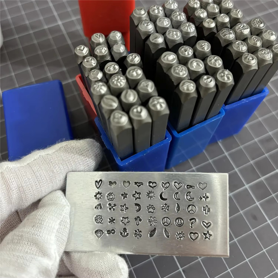 Metall Stamping Kit aus Stahl mit Cartoon Design Mond Stern Herz in Silber für Schmuck DIY Herstellung - Bild 6
