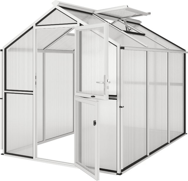 KGT Gewächshaus Galant Grau mit 6,65 m² Fläche, B/L/H: 2,16 x 3,08 x 2,38 m, abschließbar - Bild 1