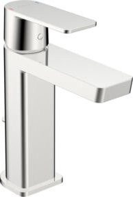 Hansa Waschtisch-Einhebelmischer HANSASTELA Eco in Chrom mit Push-Open-Ablaufgarnitur und Ausladung 106 mm - Bild 1