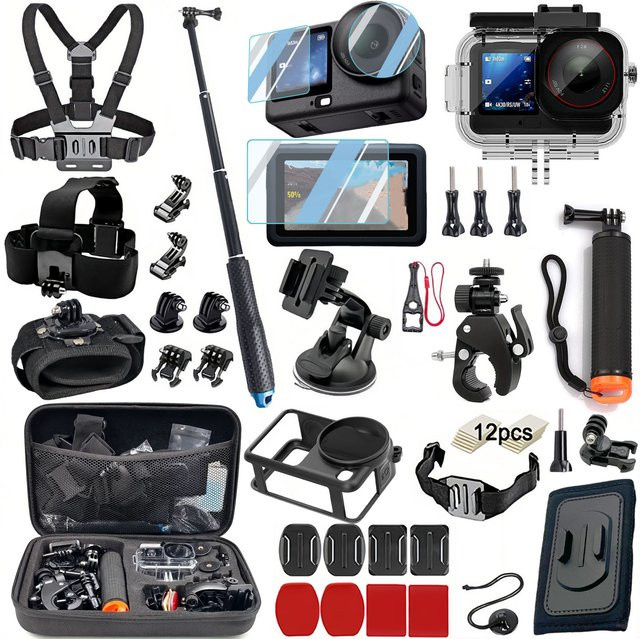 DJI Osmo Action 6 Zubehör-Set in Schwarz mit Wasserdichtem Gehäuse, Silikonhülle und Glasdisplayschutzfolie - Bild 1