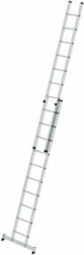 MUNK Aluminium-Schiebeleiter 2-teilig mit nivello-Traverse, Farbe: Silber, 2 x 10 Sprossen - Bild 1