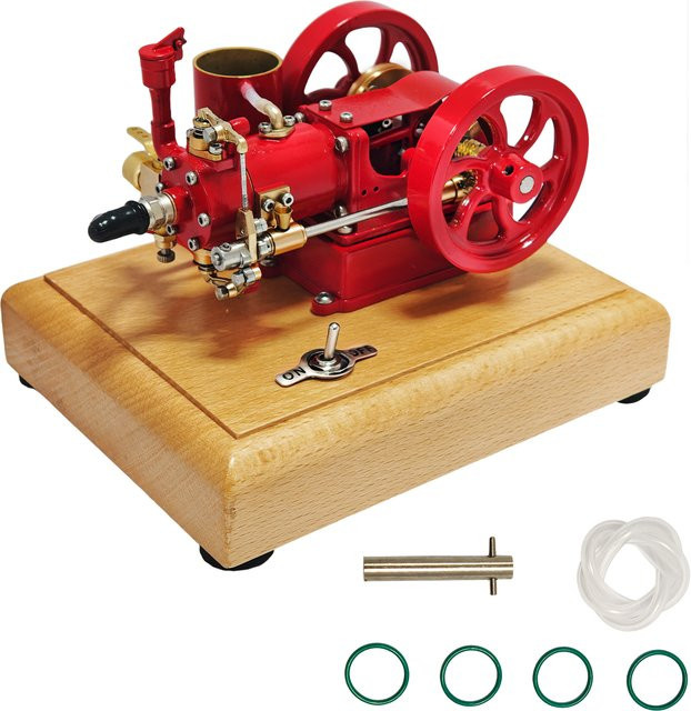 Goki Mini M25 Motormodell Metall, Motormodell mit interner Verbrennung und Basis, Physik-Experiment, Lehrmittel - Bild 1