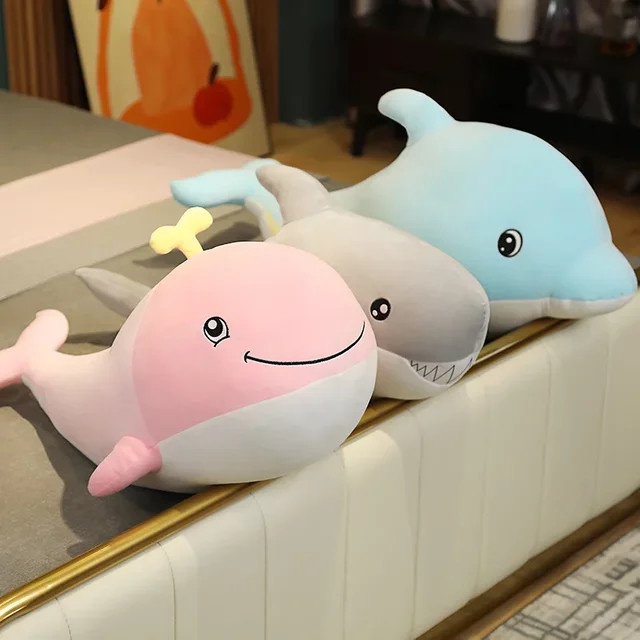 MIAOOWA Kawaii Delphin Wal Hai Plüschtier, 30 cm, Rosa / Pink - Bild 1