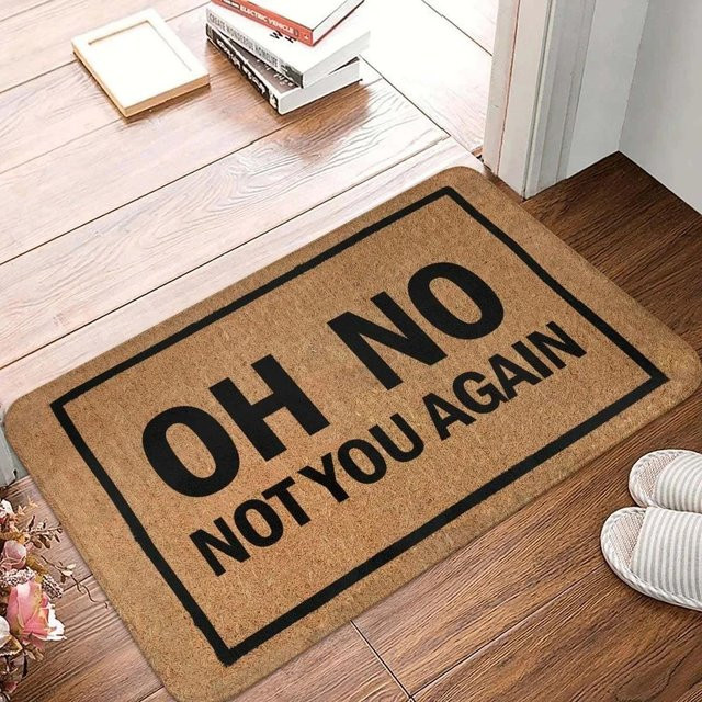 Rutschfeste Flanell-Fußmatte mit lustigem Spruch Oh Nein Nicht schon wieder für Zuhause und Küche, B/B: 40 x 60 cm - Bild 1