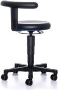 Bimos Hocker Allround mit Rollen Skintec in Schwarz mit Flex-Stütze und Sitzhöhe 450-650 mm - Bild 1