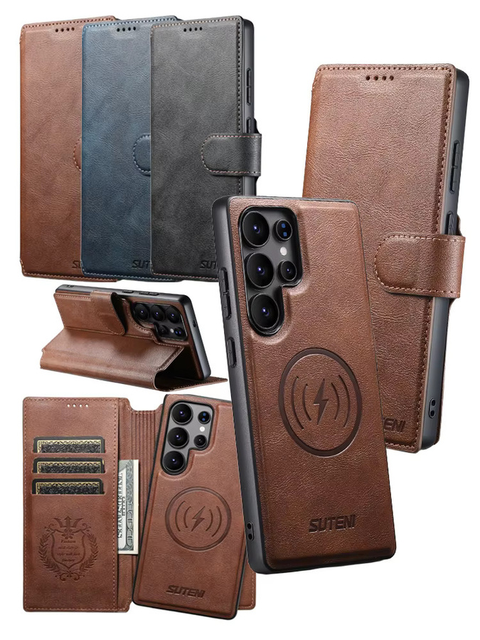 Samsung 2-in-1 Flip Wallet Ledertasche in Schwarz mit magnetischem Kartenhalter und Wireless Charging Funktion für Galaxy S25 Ultra, S24 Ultra, S23 Ultra und S22 Ultra - Bild 4