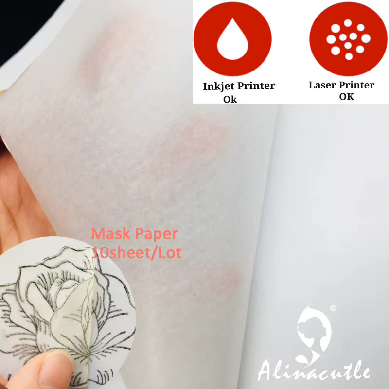 Alina cutle 10er Set selbstklebendes Washi Papier A4 Weiß für Inkjet und Laserdrucker zum DIY Scrapbooking und Etikettieren - Bild 1