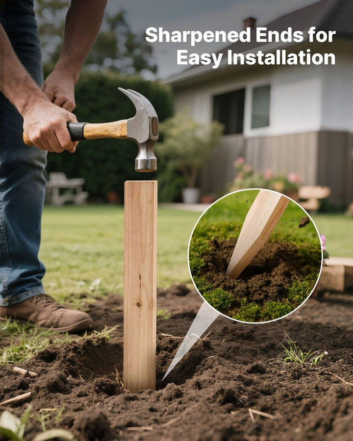 Buying Solutions MB Gartenstecken aus Tannenholz, 25 Stück, braun, B/T/H: 1,27 x 3,81 x 60,96 cm - Bild 2