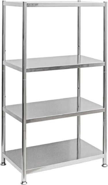 shelfr Edelstahl Schwerlastregal in Silber mit 4 Ebenen, B/T/H: 61 x 36 x 113 cm - Bild 1
