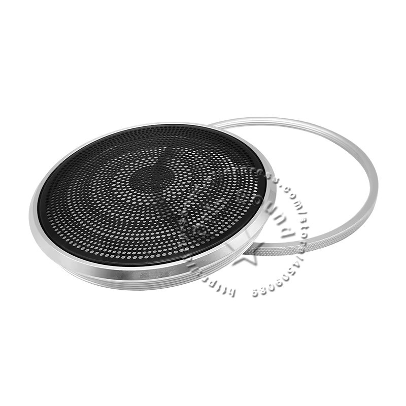 BYEC Lautsprechergrill Konvertierungsnetz Abdeckung 3,5 Zoll 91,5mm für Auto Audio Modifikation aus Vollmetallgeflecht mit Gewindering in Schwarz oder Silber - Bild 2