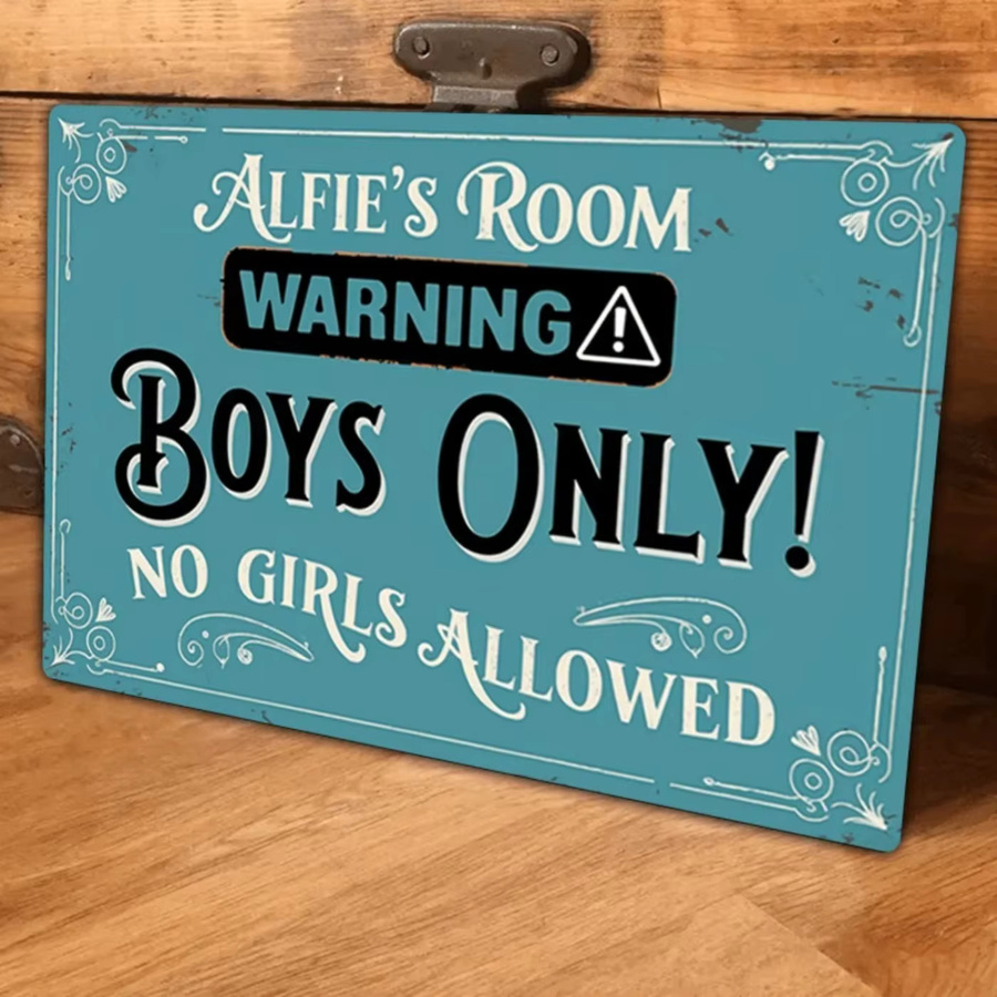 Personalisierte Metallschild Dekoration für Kinderzimmer von CIFBUY in Blau im Vintage-Stil - Bild 3