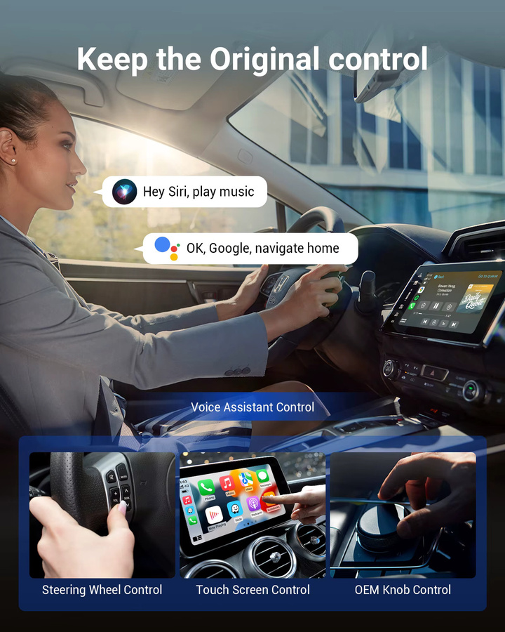 OTTOCAST Play2Video Pro Wireless CarPlay und Android Auto Adapter in Schwarz für Video-Streaming wie TikTok, YouTube, Netflix und IPTV - Bild 4