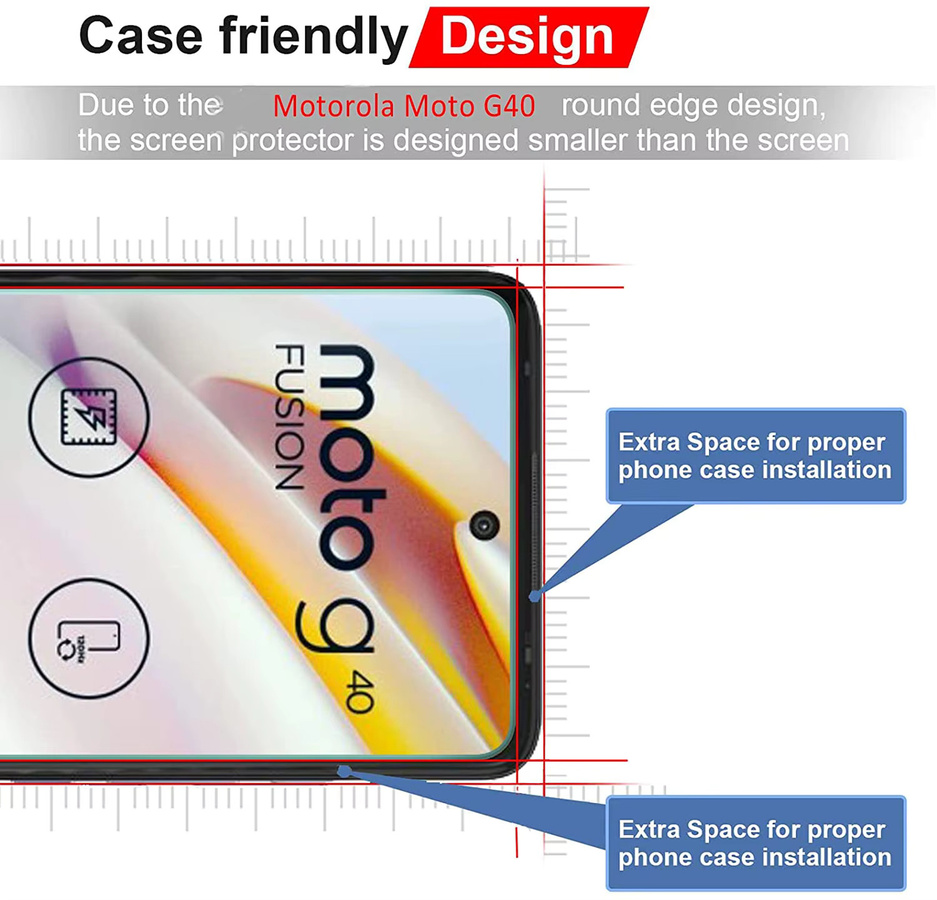 3er-Pack Displayschutzfolie aus gehärtetem Glas für Motorola Moto G60, G60S und G40 Fusion 5G Plus, transparent - Bild 1