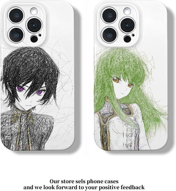 Anime Handyhülle CC Lelouch Lamperouge CODE GEASS RE Surrection Hard Cover für iPhone 11 bis 17 Pro Max Plus Air Mini in Weiß - Bild 1