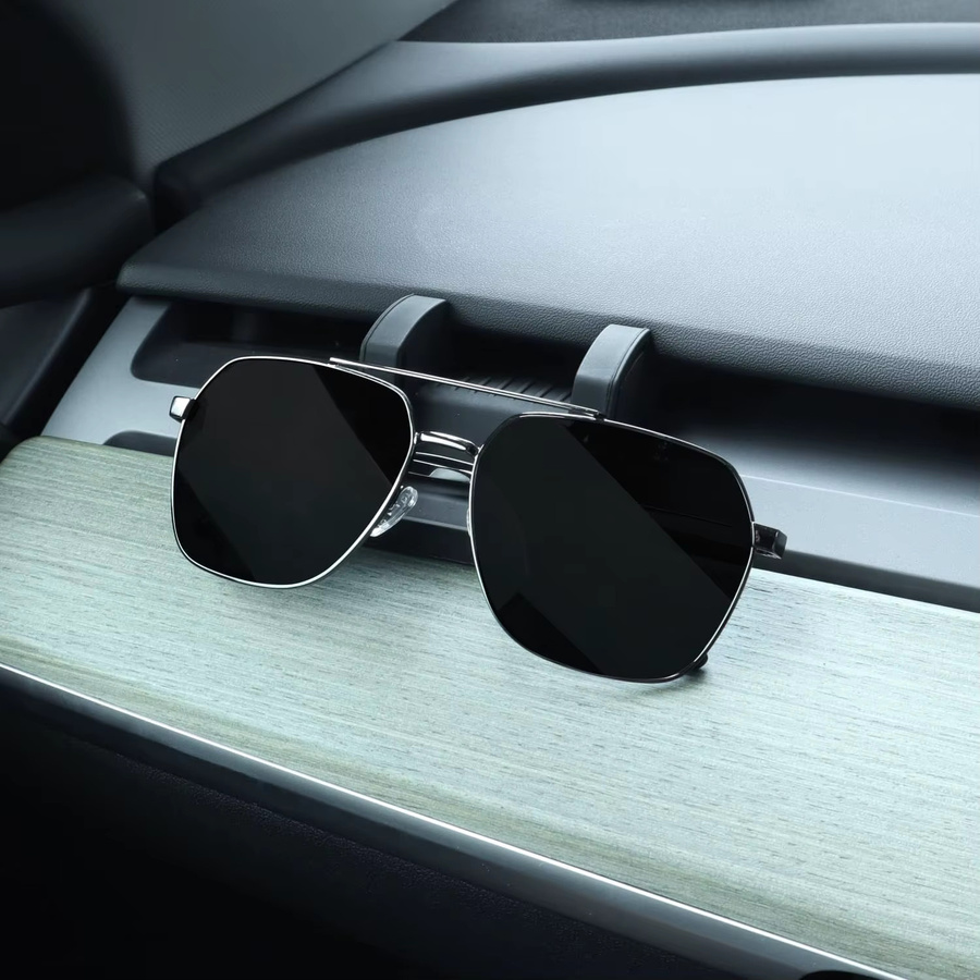 MIYOKAKING Silikon-Handyhalterung für Tesla Model Y Juniper 2026 und Model 3 Highland, multifunktional als Lüftungshalterung und Sonnenbrillenhalter, Schwarz - Bild 2