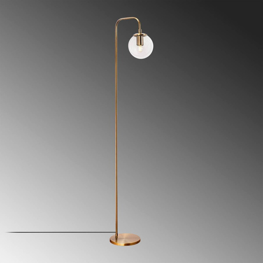 Opviq Stehlampe Viran in Bronze mit Glas und Metall, E14, B/T/H: 27 x 27 x 146 cm - Bild 2