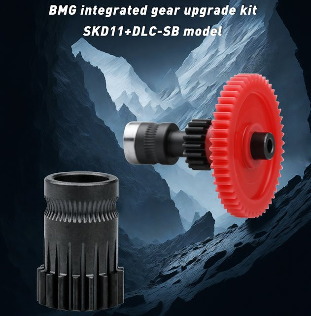 Haldis 3D Getriebesatz für DDB Voron Cw1 Cw2 Extruder mit integrierter Welle und Direktantriebsrad aus vernickeltem gehärtetem Stahl in Silber und Rot - Bild 1