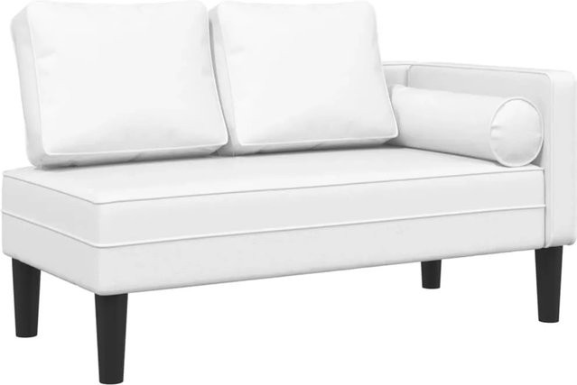 vidaXL Chaiselongue Modell 4 in Weiß aus Kunstleder mit Kissen - Bild 1