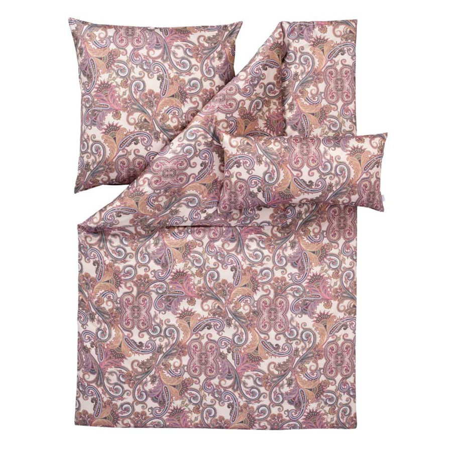 Estella Mako Jersey Bettwäsche Ornelio Paisley in Beige Bunt mit Bettbezug und Kissenbezug, B/H: 135 x 200 cm, Kissen: 80 x 80 cm - Bild 1