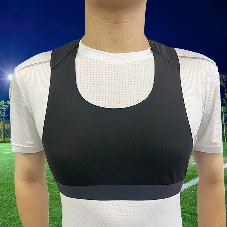 Atmungsaktive Fußball-Tracker-Weste als Trainings-Tanktop für Männer und Frauen in Schwarz - Bild 4