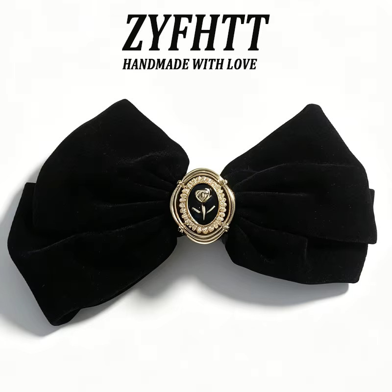 ZYFHTT Haarspange mit Schleife, Schwarz, Damen - Bild 4