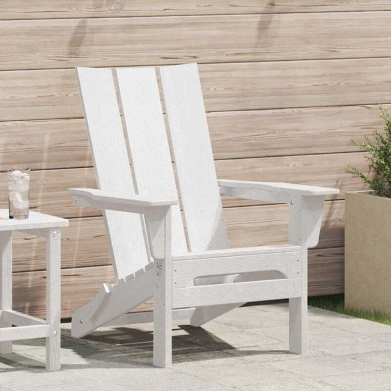 Klappbarer Adirondack-Gartensessel aus Kunststoff von Vidaxl in Weiß, B/T/H: 74,5 x 80,5 x 90 cm - Bild 1