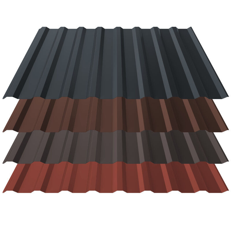 Trapezblech T18 Dach aus Stahl von Blachotrapez GmbH mit Vliesrückschnitt und 35 µm Matt Innova Beschichtung, Farbe: Mehrfarbig - Bild 1