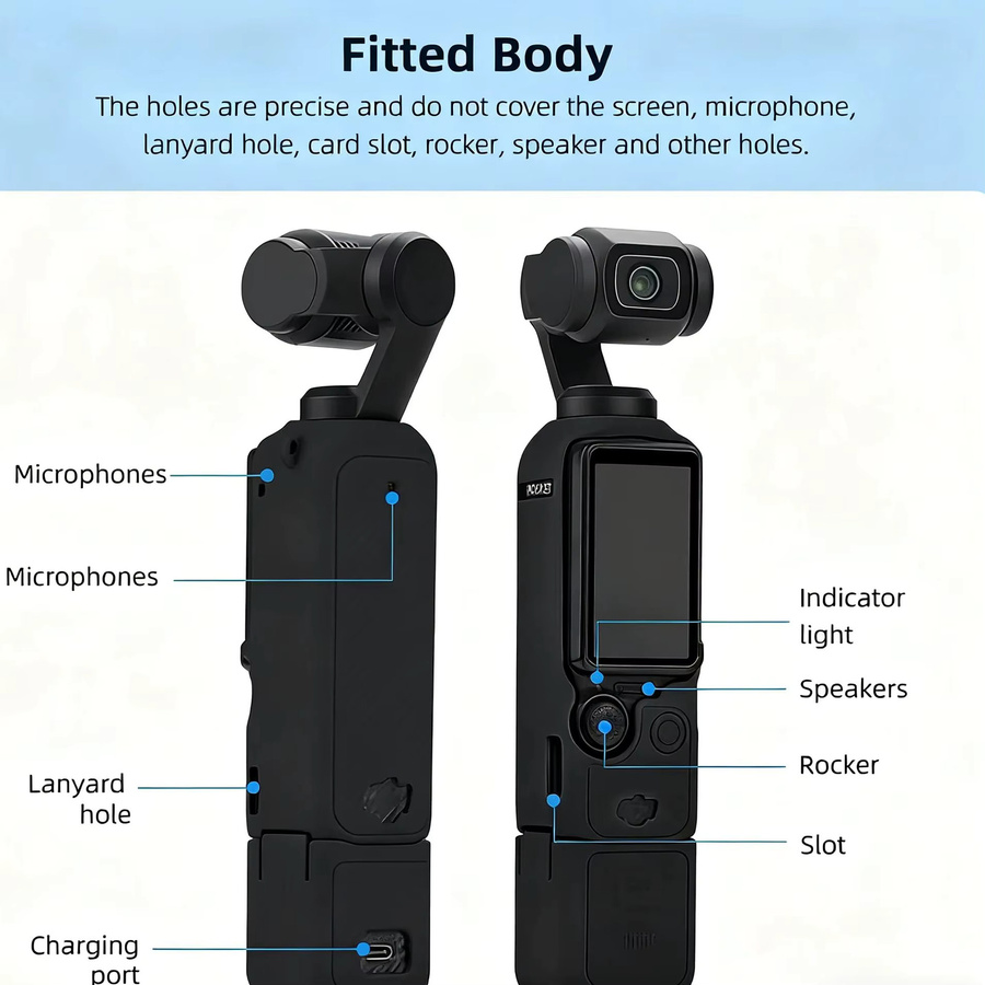 DJI Osmo Pocket 3 Silikonhülle Anti-Bump-Abdeckung mit wasserdichtem Schutz und kratzfestem Gimbal-Objektivdeckel - Bild 3