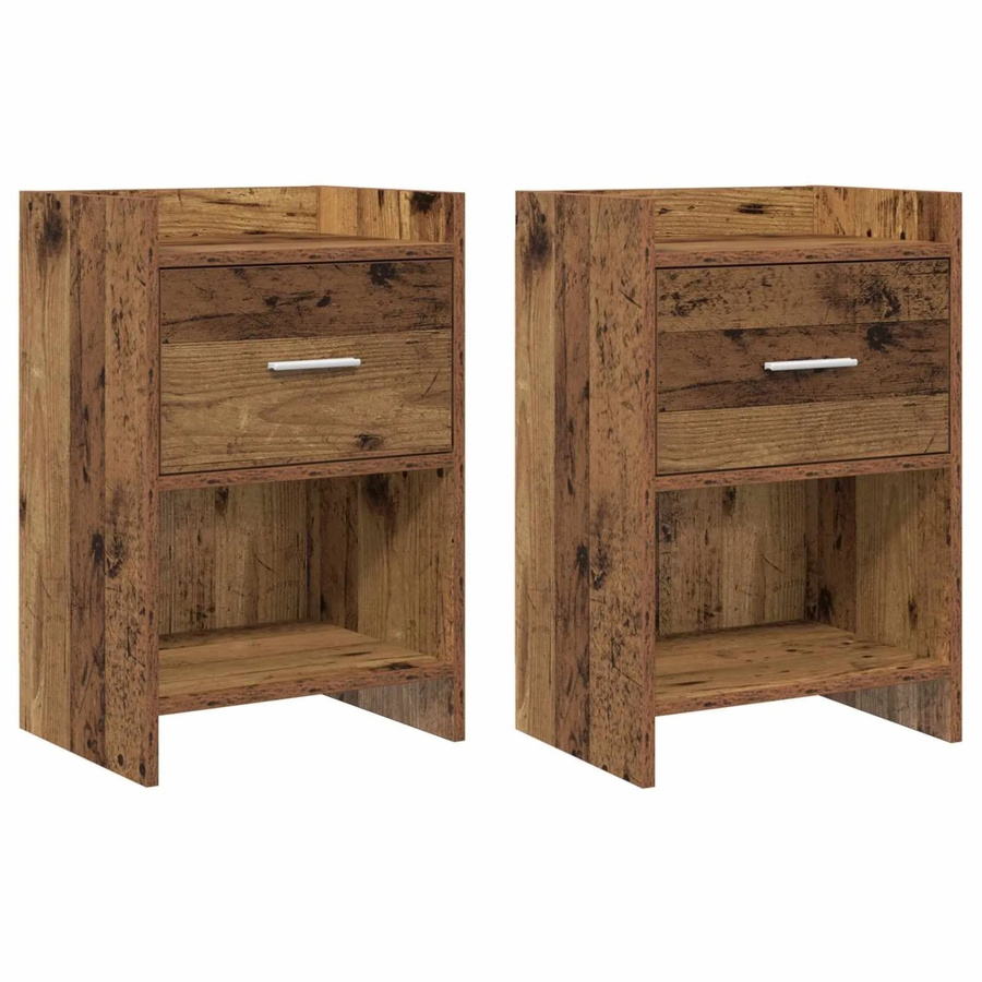 vidaXL Nachttische 2er Set aus Altholz in Braun, B/T/H: 40 x 30 x 60 cm - Bild 2