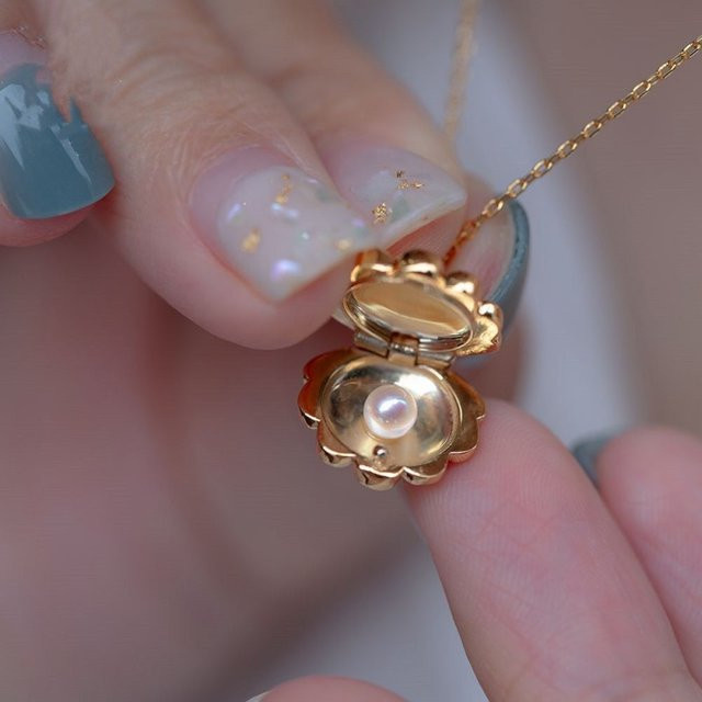 ZHIXUN Halskette, Gold, Perle, Muschel-Anhänger, Damen - Bild 1