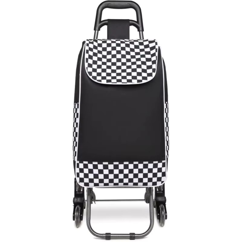 KONO Aluminium-Einkaufswagen mit abnehmbarer Isoliertasche, faltbar und treppensteigfähig, Blau - Bild 7