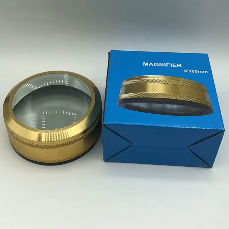 DUTRIEUX Desktop-Lupe als Briefbeschwerer mit Doppelglaslinse in Gold, 5 Stück (80 mm und 100 mm) zur Schmuckidentifikation sowie zum Lesen von Karten und Briefmarken - Bild 3