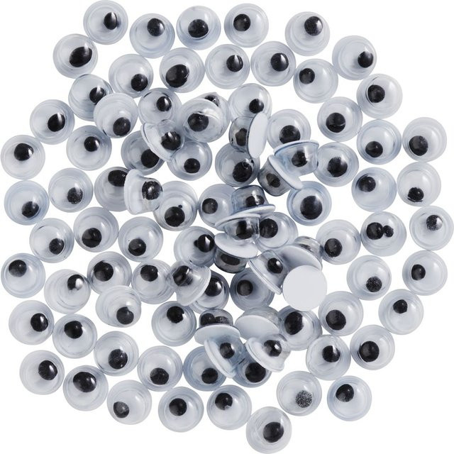 VBS Wackelaugen rund zum Aufkleben, 4 mm, 100 Stück - Bild 1
