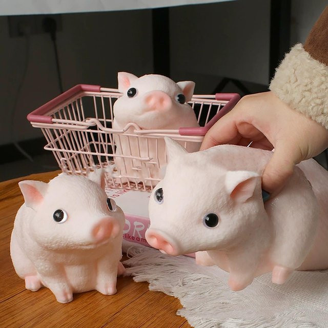 BC Pet Supplies Handgemachtes Schwein, Squishies, hellrosa, 6 cm - Bild 1