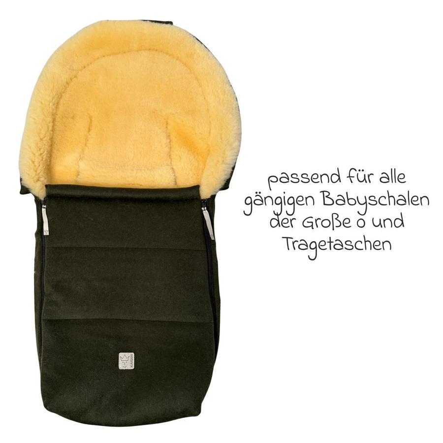 Kaiser Lammfell-Loden-Fußsack Emilia für Babyschalen und Babywannen, Farbe Green - Bild 2