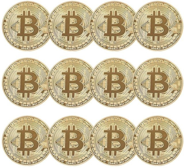 Binchi Outdoor Product Bitcoin Münze Gold und Silber Metall, 12-teiliges Set - Bild 1
