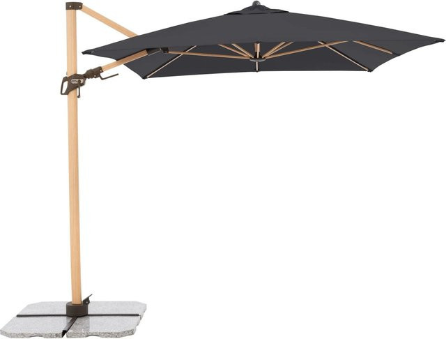 Doppler Alu Wood AX Ultra Ampelschirm in Anthrazit mit Kurbelmechanik, B/H/T: 300 x 250 x 220 cm - Bild 1